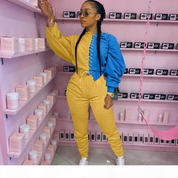 

two piece women set sport casual outfit fall clothes for women sweatshirt crop sweatpants set sweat suit tracksuit, Gray