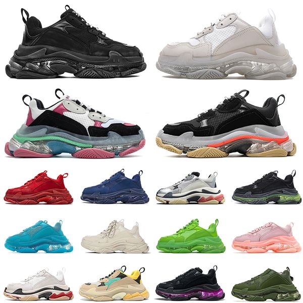 

2022 authentic paris triple s casual outdoor shoes luxury designer platform crystal bottom sneakers for men women vintage tennis trainers sp