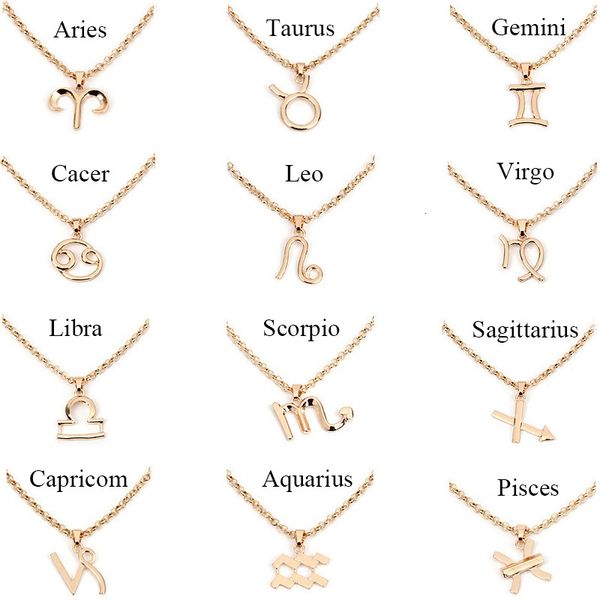 

pendant alloy 12 constellation high chain quality for women gold silver fashion necklace jewelry birthday gift