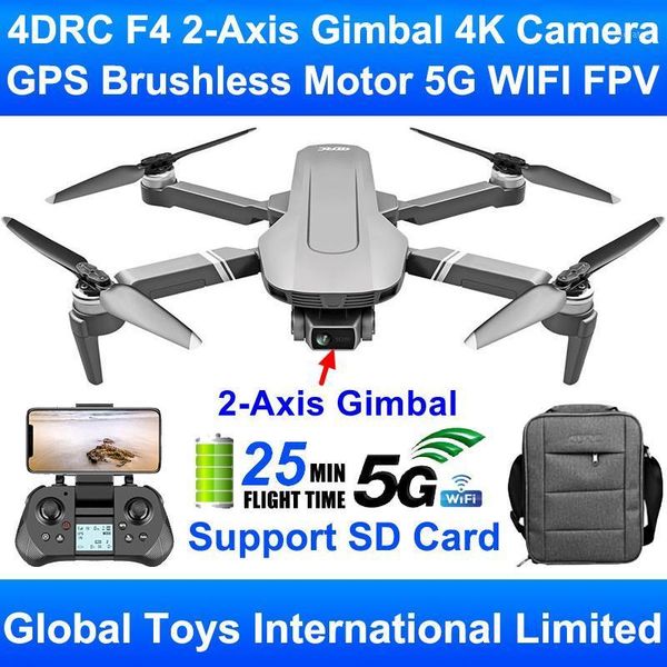 

2km control distance 4drc f4 2-axis gimbal professional 4k camera brushless motor gps 5g wifi fpv rc drone quadcopter sg906 pro1