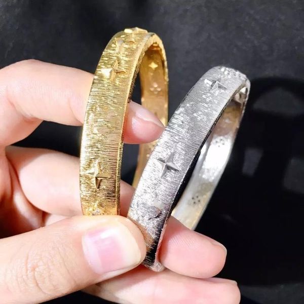 

tennis brand pure 925 sterling silver jewelry vintage sytle black gold color flower bangle wedding, Golden;silver