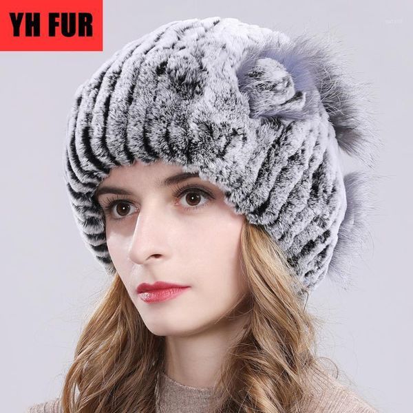 

2020 women knitted real rex fur beanies hats new style genuine real rex fur hat 100% natural cap1, Blue;gray