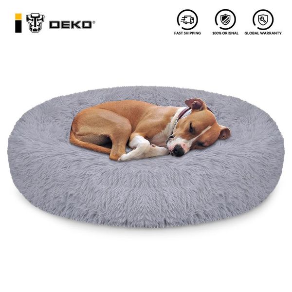 

kennels & pens deko pet dog bed super soft kennel round fluffy cat house warm comfortable sleeping cushion mat sofa washable puppy plush