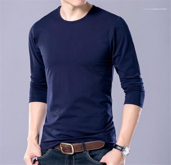 

clothing solid color long sleeve casual males pullover mens slim crew neck tshirts mens designer, White;black