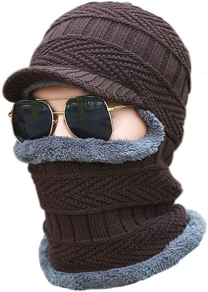 

factory outdoor winter warm knitted balaclava hat scarf ski knit caps 1 nfdwn