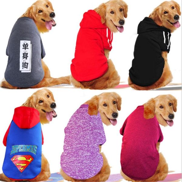 

dog apparel s-9xl large clothes autumn/winter warm soft coat jacket big clothing sports hoodie for pitbull golden retriever