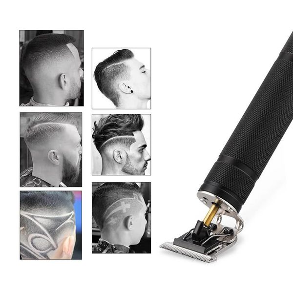 

профессиональный мужской t9 триммер для волос clipper 0 мм baldhead cutter beard beard beaving usb precision отделка волос для резания волос