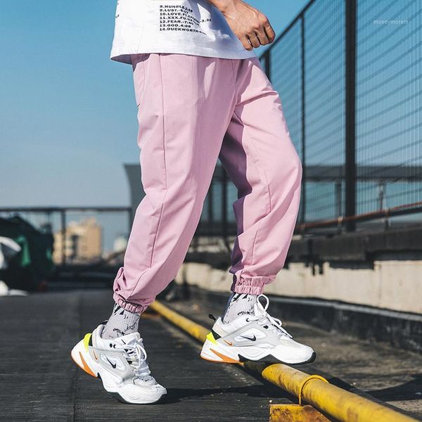 

streetwear style loose men fashion joggers pants pink black ankle-length sweatpants hip hop overalls woman harem pants m-5xl1