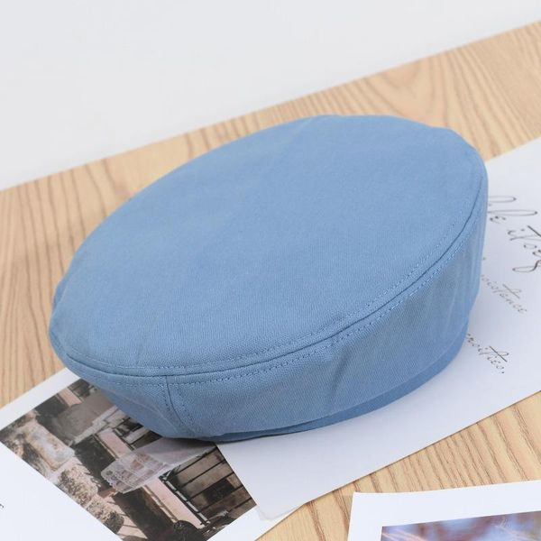 

stylish women girl octagonal beret hat winter autumn retro cap solid color hat sale-wt, Blue;gray