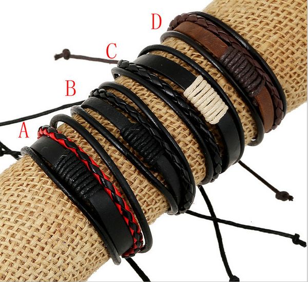 

factoryjowzbracelet leather weave hemp handmade wrap genuine multilayer with braided rope fashion jewelry