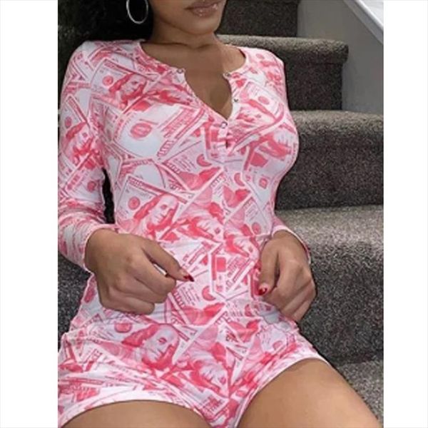 

bodysuit womens floral long sleeve bodycon bandage jumpsuit bodysuit romper casual leotard sleepwear drop shipping, Black;white