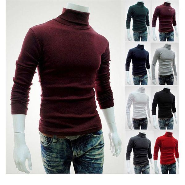 

tshirt fashion trend long sleeve casual skinny tees spring male new slim lining tshirt mens high neck, White;black