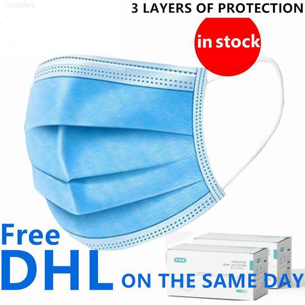 

us fast ship disposable face masks with elastic ear loop 3 ply breathable for blocking dust air anti-pollution