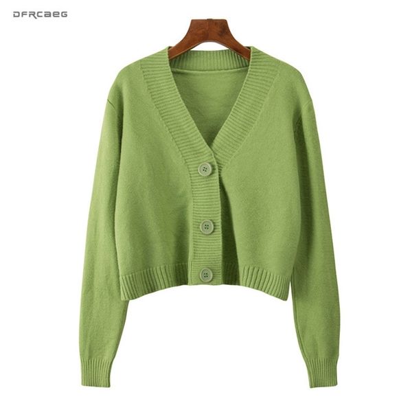 

elastic cardigan sweaters women crop spring autumn casual v-neck knitted sweater femme y200720, White;black