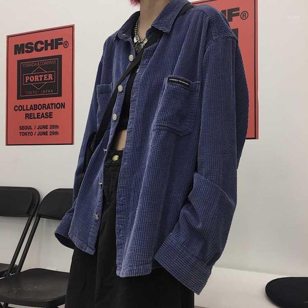 

solid turn-down collar jacket for women loose blue able women coats female outwear denim feminine para jeans clothes clothing na1, Black;brown