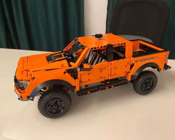 

moc high-tech ford raptors f-150 block pickup truck racing car moc 42126 building bricks educational toys christmas gifts228l