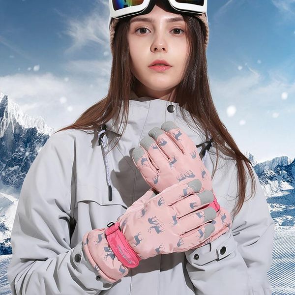 

tactical gloves winter outdoor wind proof glove ski riding warm mountain climbing outdoor mitten cartoon mittens women' winter, Blue;gray