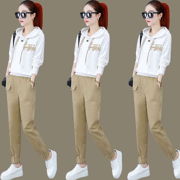 

women's sweater 2020 new autumn harun overalls foreign style short two piece suit european fashion, Black