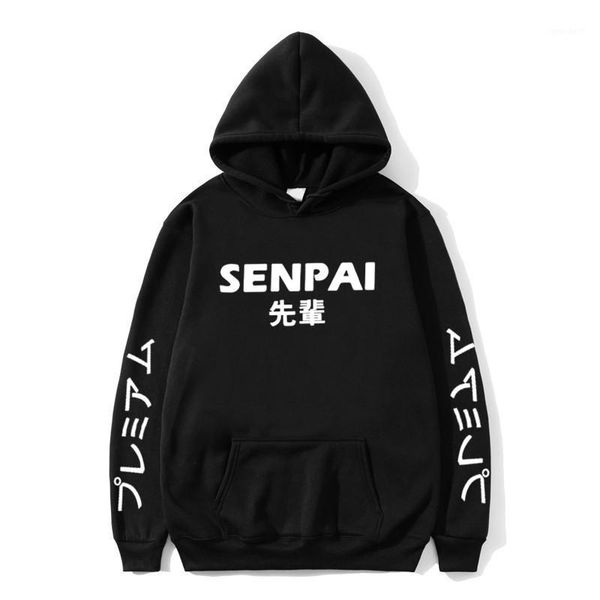 

men's hoodies & sweatshirts men fashion japanese streetwear senpai hoodie sweatshirt multiple colour women pullover sudadera hombre1, Black