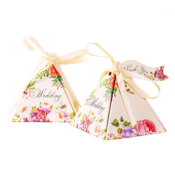 

gift wrap triangular dragee candy box wedding favour boxes for dragees packaging christmas decoration party1