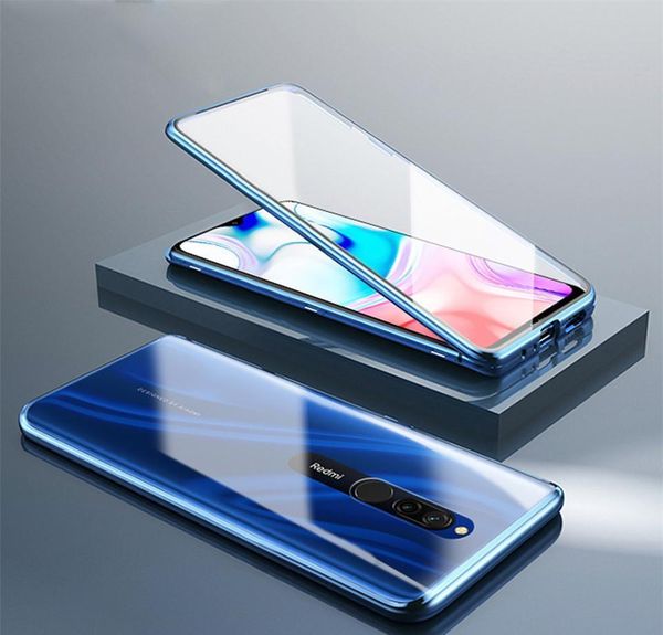 

metal magnetic double side glass phone case for xiaomi redmi 8 8a note 8 7 k20 pro phone cover for mi 9 9e jllxwz xjfshop