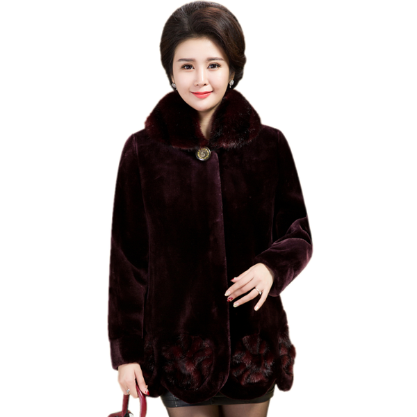 

women's fur & faux winter jackets women coats warm large size 5xl solid color coat casual long sleeve jacket outwear p72, Black