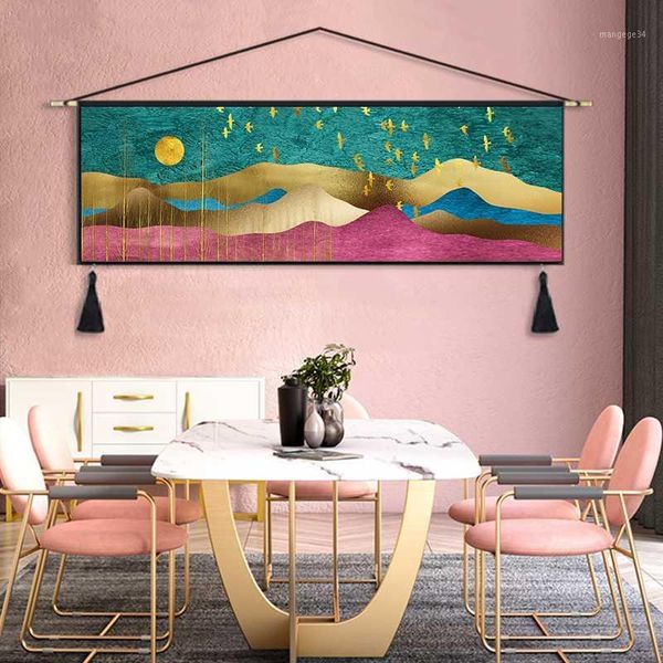 

nordic abstract art tapestry wall hanging large landscape mountain tapestry aesthetic moon wandteppich house decoration ad50wt1