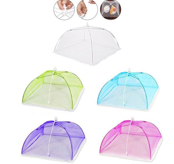 Nuovo Multi Color Pop-up Schermo a rete Cover Food Cover Tenda Ombrello Pieghevole Alimenti per picnic all'aperto Foods Covers Meshes Alta qualità