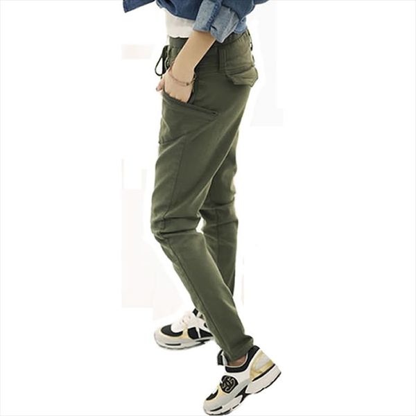 

2020 spring summer womens harem pants loose casual solid color elastic waist trousers plus size women pants t 127, Black;white