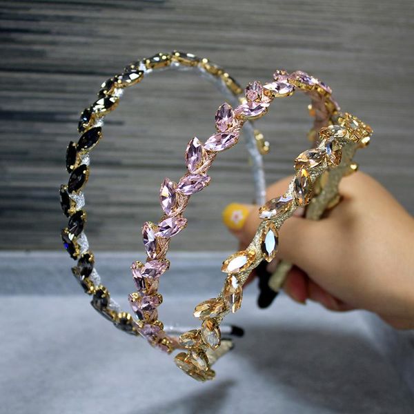 

lystrfac new romantic rhinestone headband for women fashion transparent hairband bridal female party hair accessories