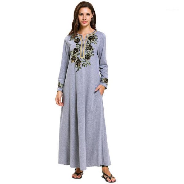 abaya kaftan muslim women maxi dress knitting embroidery turkish kaftan dubai islamic clothing ramadan party gown jilbab robe1, Red