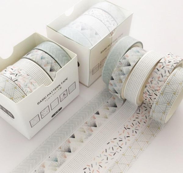 

5 pcs/pack grid creative colorful decorative adhesive tape masking washi tape scrapbooking sticker label sc jllklj powerstore2012