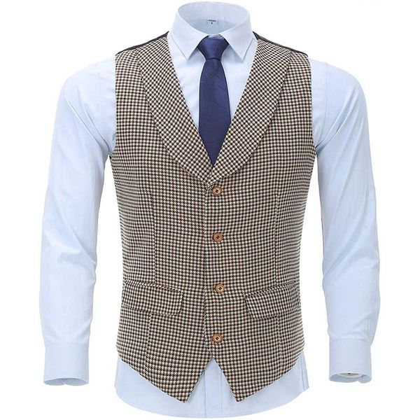 

men's suits vest 5 button khaki plaid splicing slim fit waistcoats formal business gilet homme vintage chaleco casual hombre, Black;white