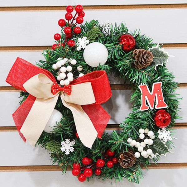 

decorative flowers & wreaths 1x pvc 30cm christmas wreath front door hanging garland holiday home decorations decors1