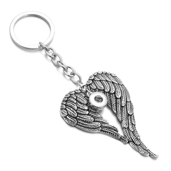 

new snap jewelry 12mm 18mm metal wing snap button keychains keyring pendant for women girls gi bbyfkh, Slivery;golden
