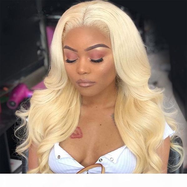 

brazilian body wave human hair wigs #613 lace frontal wigs 150% density pre-plucked hairline with baby hair blonde full lace wigs, Black;brown