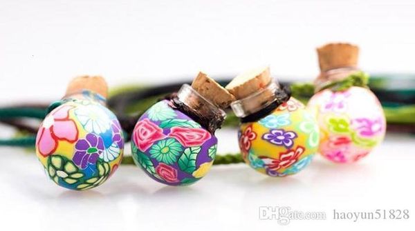 

can open cork lampwork glass aromatherapy pendant necklaces jewelry perfume vial bottle pendants essential oil diffuser