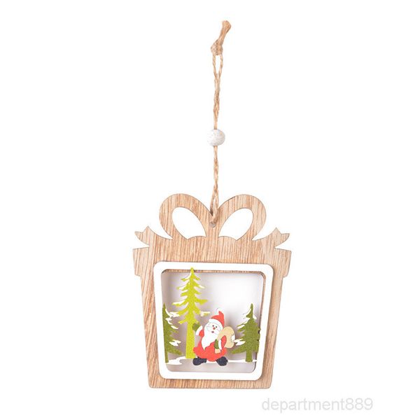 

decorations wooden laser hollowed out tree wood double pentagram pendant christmas series 6 style owb2294