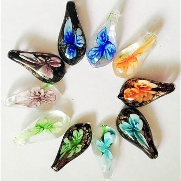 

factory62r4diy factory7g9b10pcs/lot multicolor murano lampwork glass pendants for craft fashion jewelry gift 35mm pg1