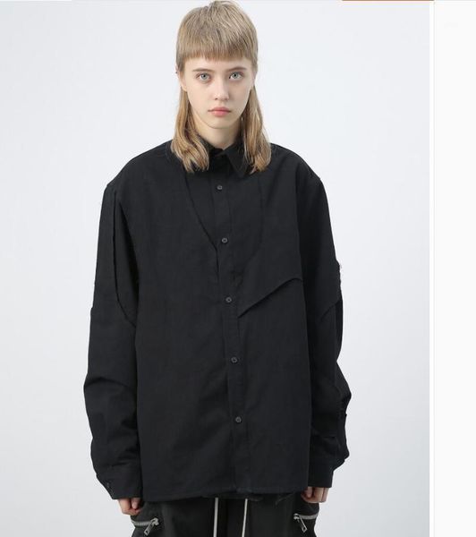 

s-6xl 2020 women and men's clothing new fashion multi panel silhouette shirt plus size stage singer costumes1, White;black