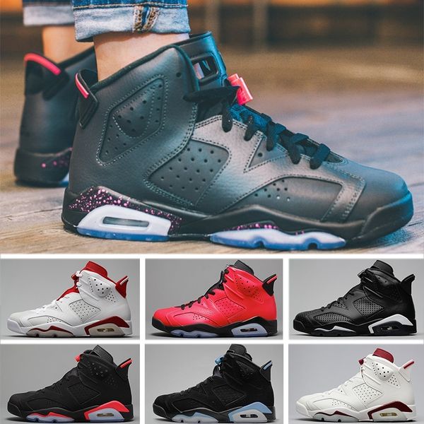 

new 6 men basketball shoes sport blue bg black white infrared gatorade maroon oreo high sneaker size 8-13f