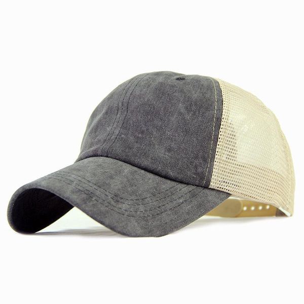 

outdoor cotton baseball caps solid color mesh baseball caps casual simple hats adjustable h sqcqks, Blue;gray