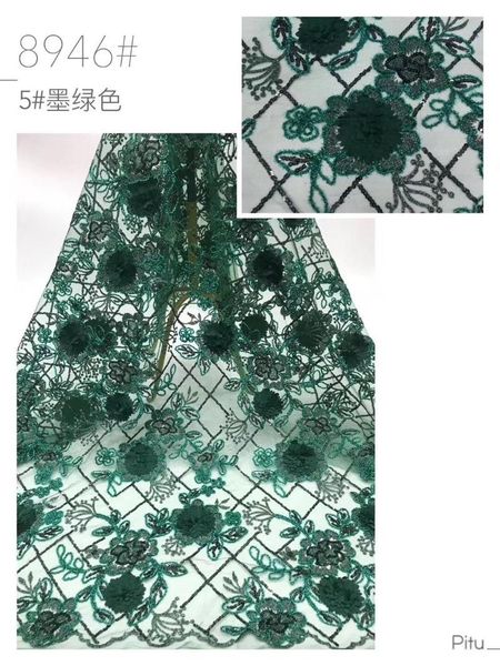 

new luxury african lace fabric 2020 lace green mesh sequin fabric for wedding party french tulle, Pink;blue