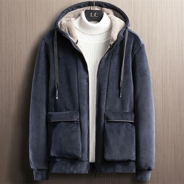 Marke Winter Dicke Warme Fleece Jacke Männer Mit Kapuze Windjacke Outfits Weiche Samt Thermische Mäntel Große Größe 6XL 7XL 8XL 220301