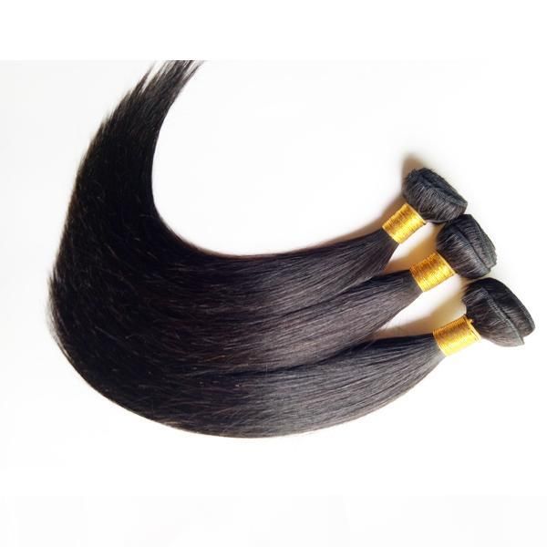 

wholesale unprocessed brazilian straight remy virgin hair weave factory price unprocessed double weft indian remy hair, Black