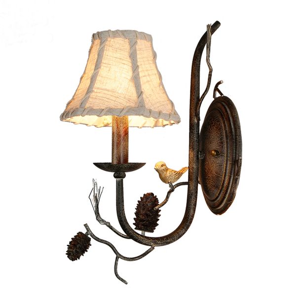 

american country bird background wall lamp staircase bedroom bedside aisle living room creative dining room mirror lamp