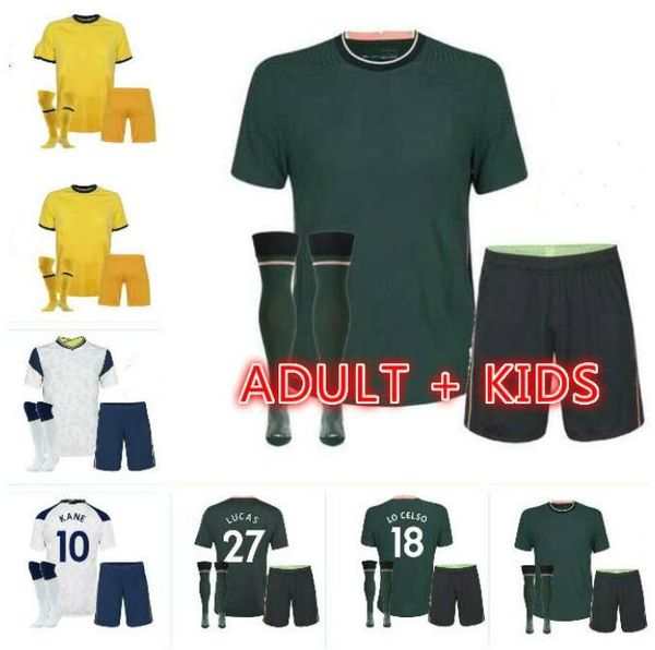 

20 21 kane son bergwijn ndombele soccer jerseys 2020 2021 lucas dele jersey football kit shirt lo celso home bale lamela men + kids kit, Black;yellow