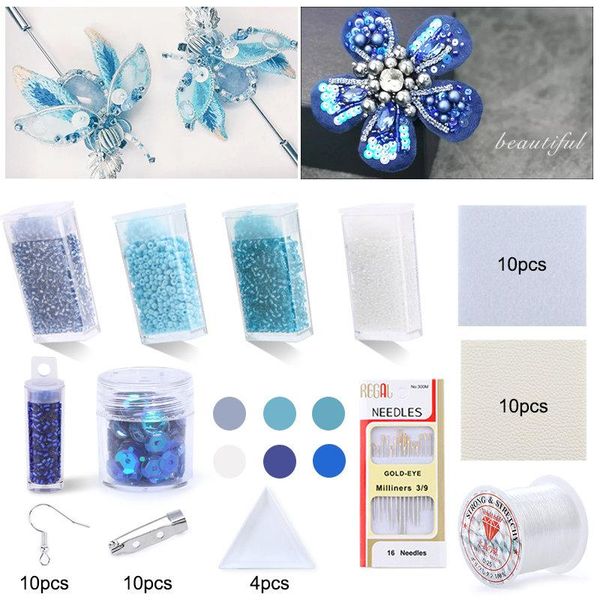 

a set seed bead embroidery kits sewing embroidery supplies non-woven fabric jewelry making diy hand craft sewing needwork tool wmtlzh