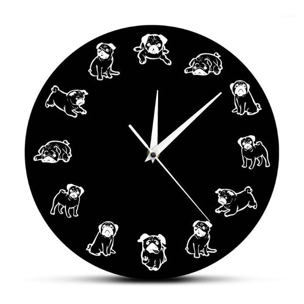 

puppy breed cartoon humor wall clock funny pug dog art print modern wall clock vet office veterinarian decor dog pet owner gift1