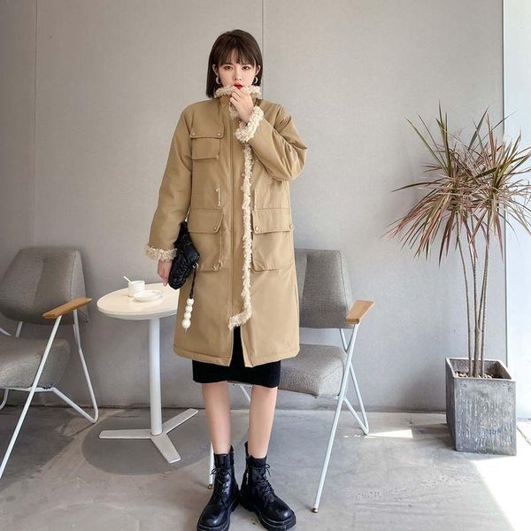 

women's down & parkas 2021 winter fashion ladies coat women overcoat pocket button loose casual warm female outerwear, Black